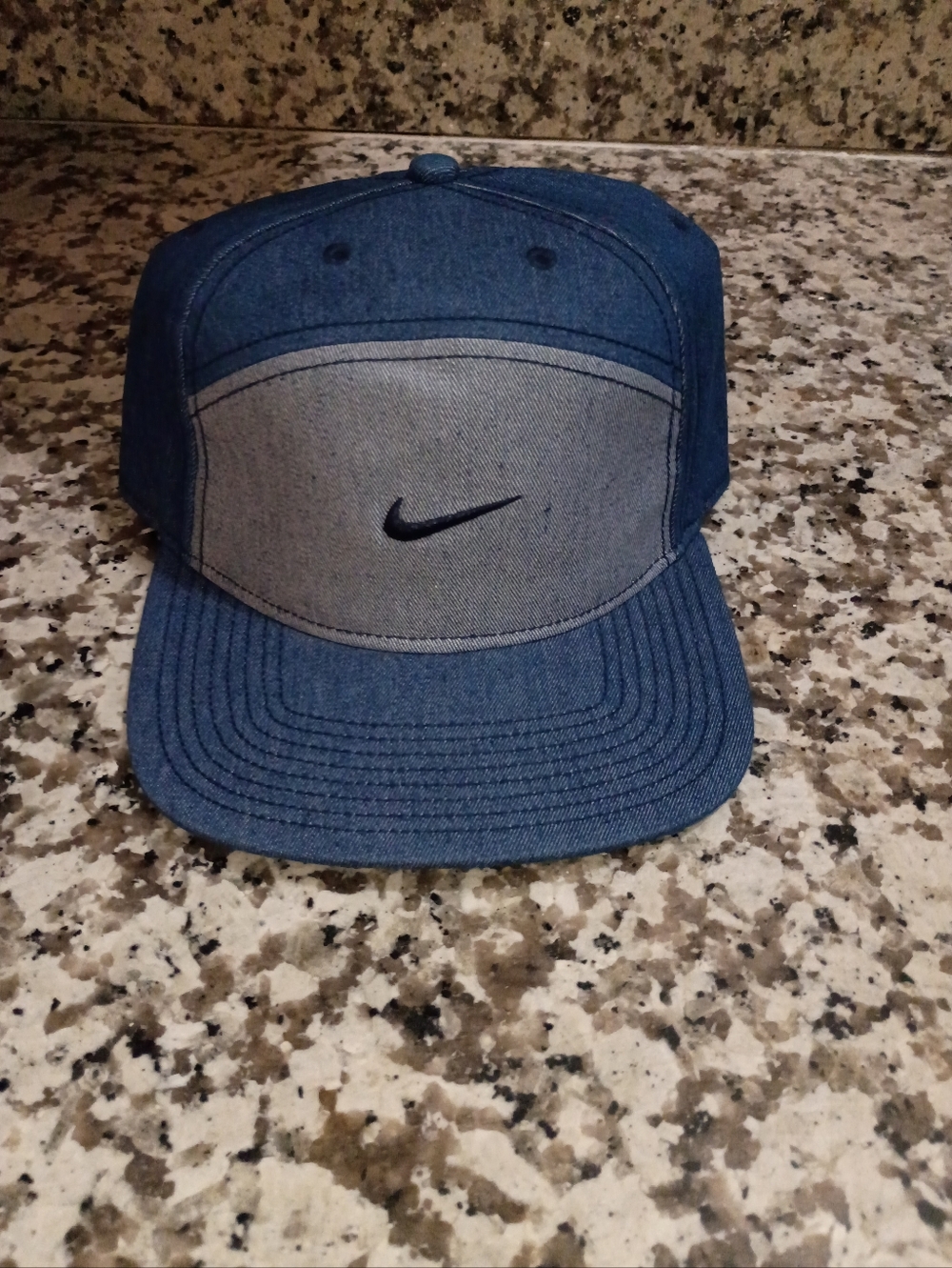 Nike SB Two Tone Denim Swoosh Cap - Blue/Grey